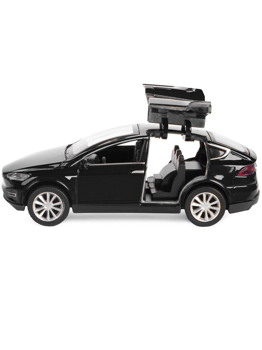 Металлическая машинка Play Smart 1:50 «Tesla Model X» 6533, инерционная в коробке / Черный