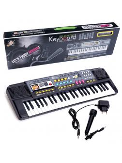 Синтезатор «Пианист», с микрофоном, 49 клавиш, LED дисплей, от сети / MQ-4914