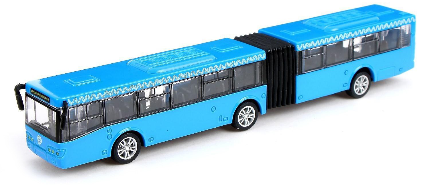 Инерционный автобус-гармошка Play Smart 1:64 «ЛиАЗ-6213» 18 см. 6576 Автопарк / Синий