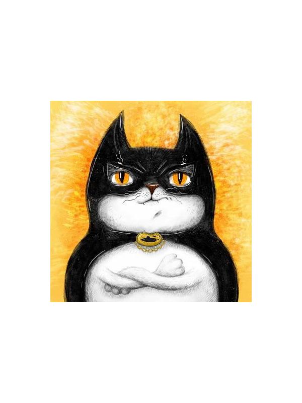 Набор для творчества Рыжий кот Холст с красками по номерам Кот супер-герой 20*20см