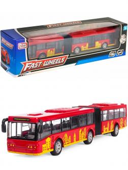 Инерционный автобус-гармошка Play Smart 1:64 «ЛиАЗ-6213» 18 см. 6576 Автопарк / Красный