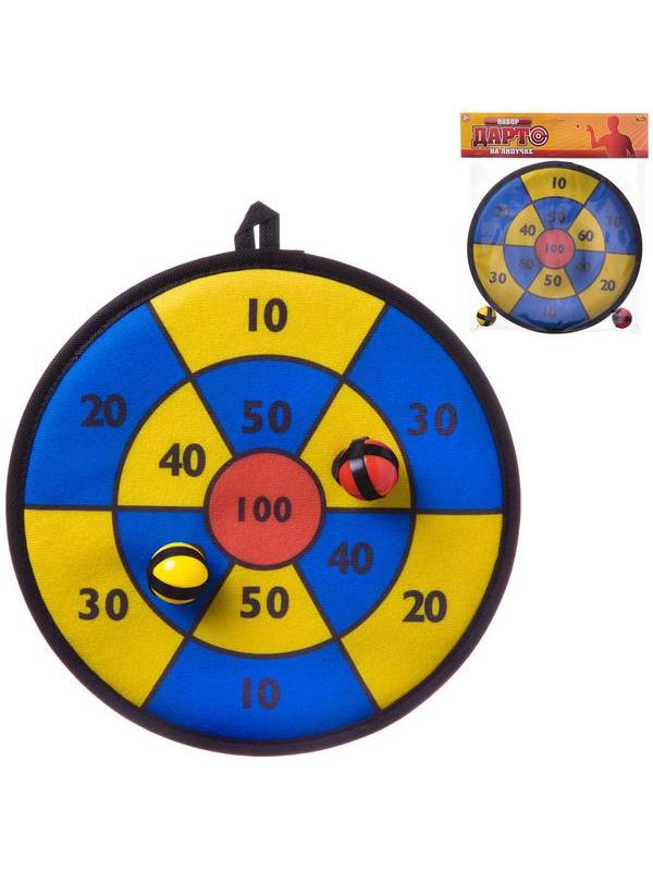 Дартс ABtoys на липучке, диаметр 29,5см, в комплекте 2 мячика