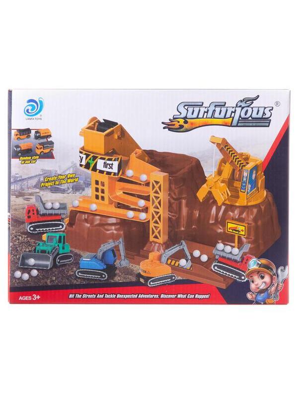 Игровой набор Junfa На стройке с подъемными механизмами и машинкой, большой