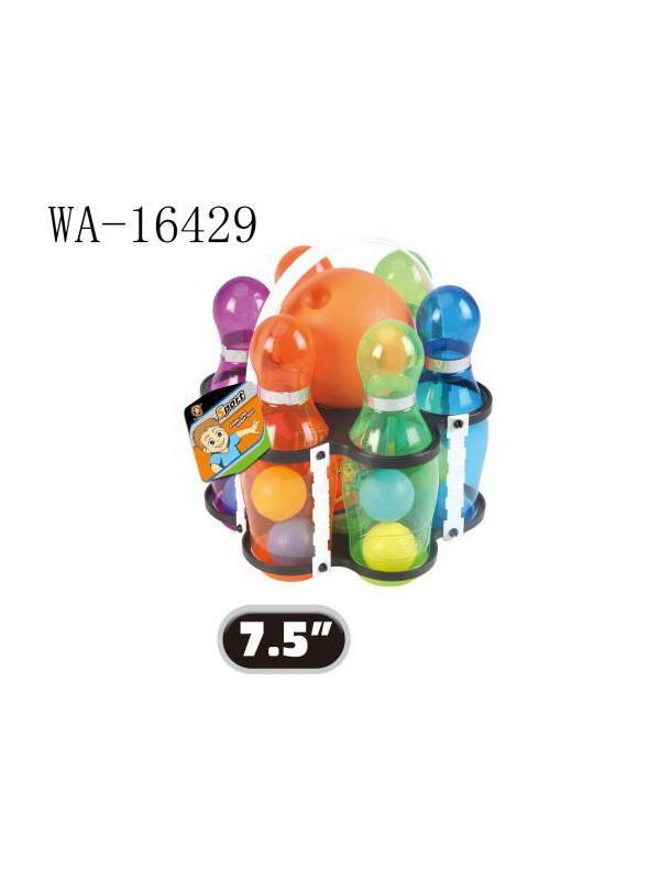 Игровой набор Junfa Боулинг с шаром и 6 прозрачными кеглями в держателе