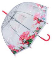 Зонт детский Цветы прозрачный купольный 60 см
