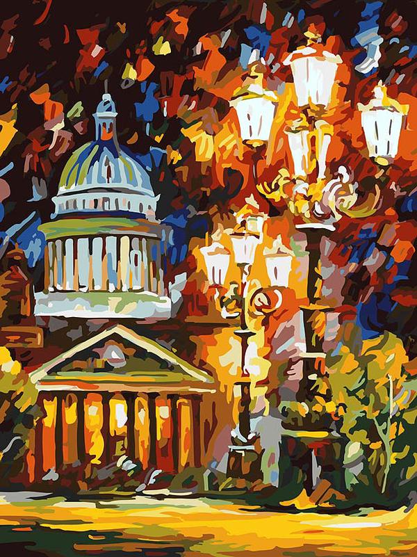 Набор для творчества Белоснежка картина по номерам на холсте Мерцание ночи Санкт-Петербурга 30 на 40 см