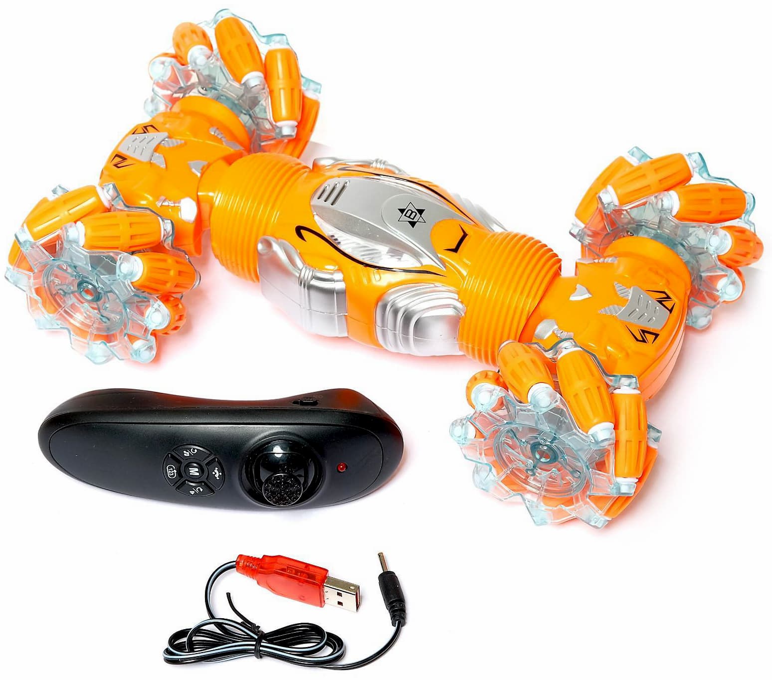 Машинка-перевёртыш «Drift Twist Tribe» 25 см, с управлением жестами гиропультом, свет и звук 9166 / Оранжевый