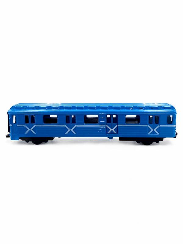 Металлический вагон Метро Play Smart 1:43-50 6584W (с открывающейся дверью) в коробке / Голубой