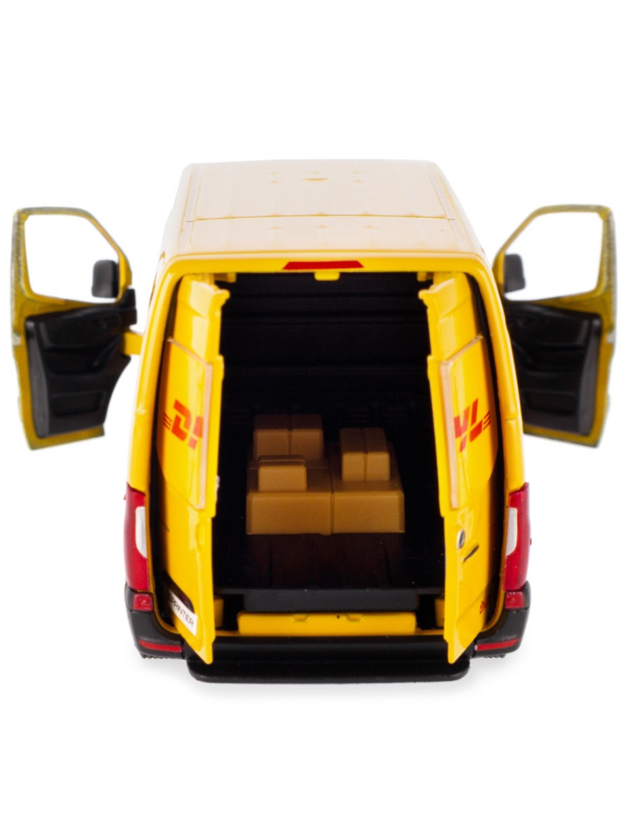 Металлическая машинка Kinsmart 1:48 «Mercedes-Benz Sprinter DHL Edition» KT5429D, инерционная