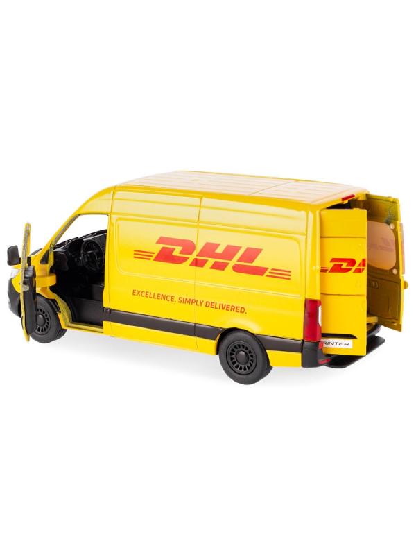 Металлическая машинка Kinsmart 1:48 «Mercedes-Benz Sprinter DHL Edition» KT5429D, инерционная