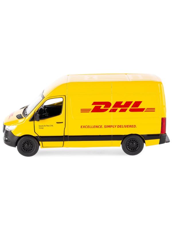Металлическая машинка Kinsmart 1:48 «Mercedes-Benz Sprinter DHL Edition» KT5429D, инерционная