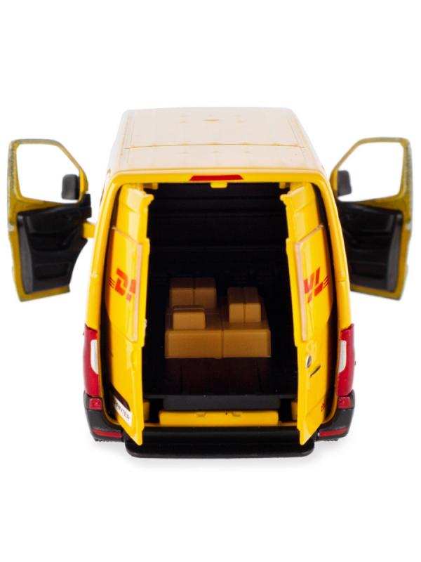 Металлическая машинка Kinsmart 1:48 «Mercedes-Benz Sprinter DHL Edition» KT5429D, инерционная