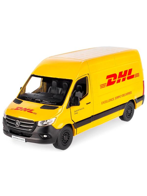 Металлическая машинка Kinsmart 1:48 «Mercedes-Benz Sprinter DHL Edition» KT5429D, инерционная