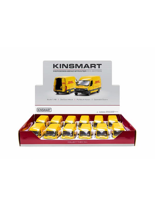 Металлическая машинка Kinsmart 1:48 «Mercedes-Benz Sprinter DHL Edition» KT5429D, инерционная