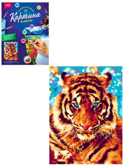 Картина по номерам Lori «Игривый тигр», 30х40 см.