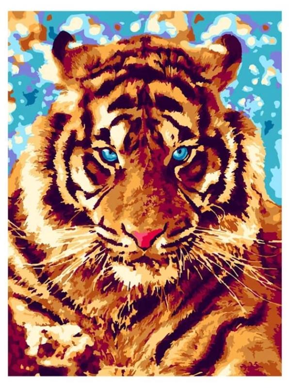 Картина по номерам Lori «Игривый тигр», 30х40 см.