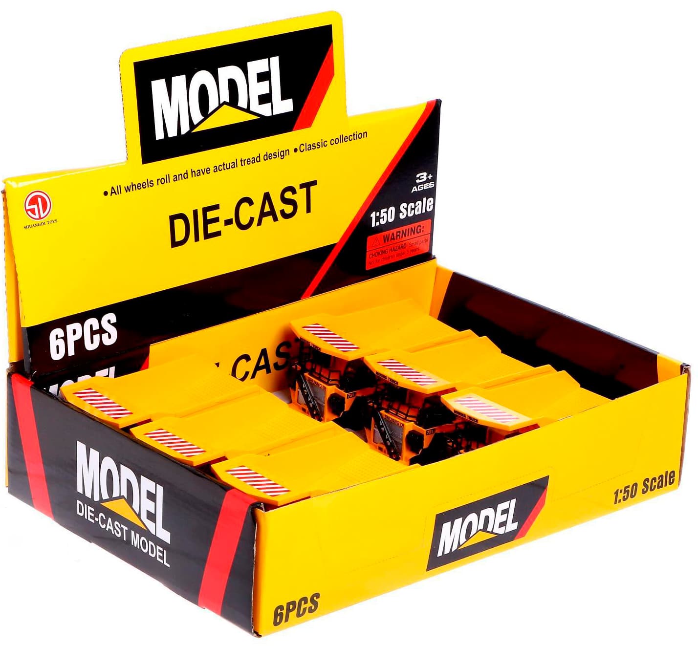 Металлическая машинка Die Cast 1:50 «Карьерный самосвал» 15,5 см. 755B1 инерционная, свет, звук