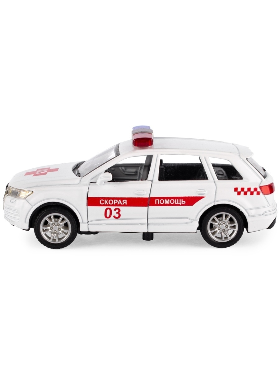 Металлическая машинка Model World 1:36 «BMW X5 / Audi Q7» HT44-10A свет и звук, инерционная / Микс