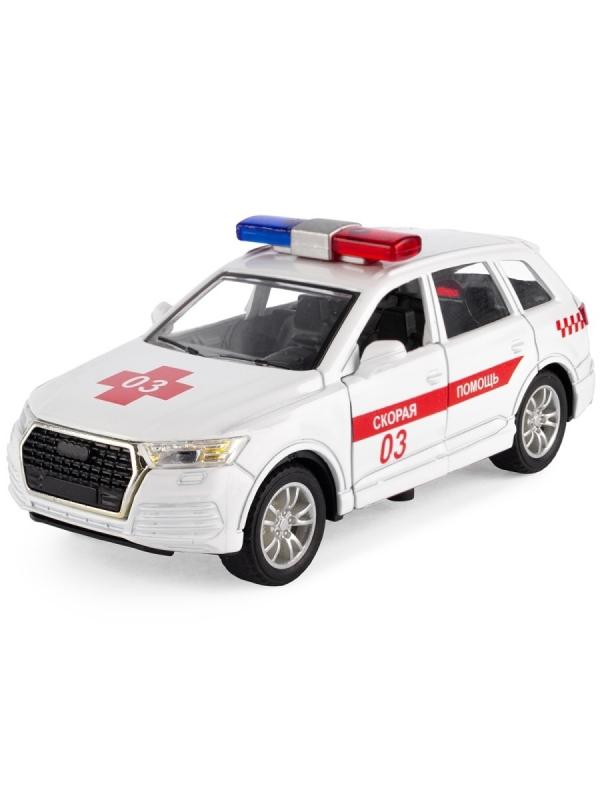 Металлическая машинка Model World 1:36 «BMW X5 / Audi Q7» HT44-10A свет и звук, инерционная / Микс