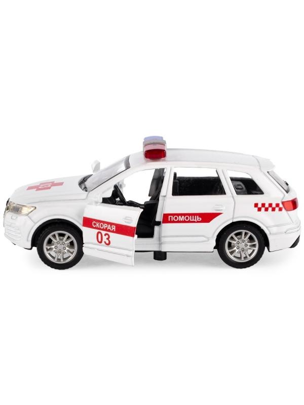 Металлическая машинка Model World 1:36 «BMW X5 / Audi Q7» HT44-10A свет и звук, инерционная / Микс