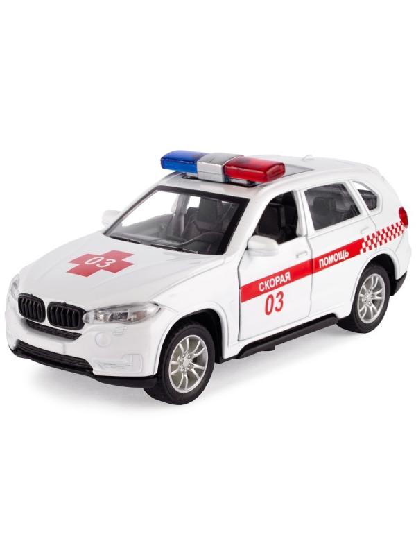 Металлическая машинка Model World 1:36 «BMW X5 / Audi Q7» HT44-10A свет и звук, инерционная / Микс