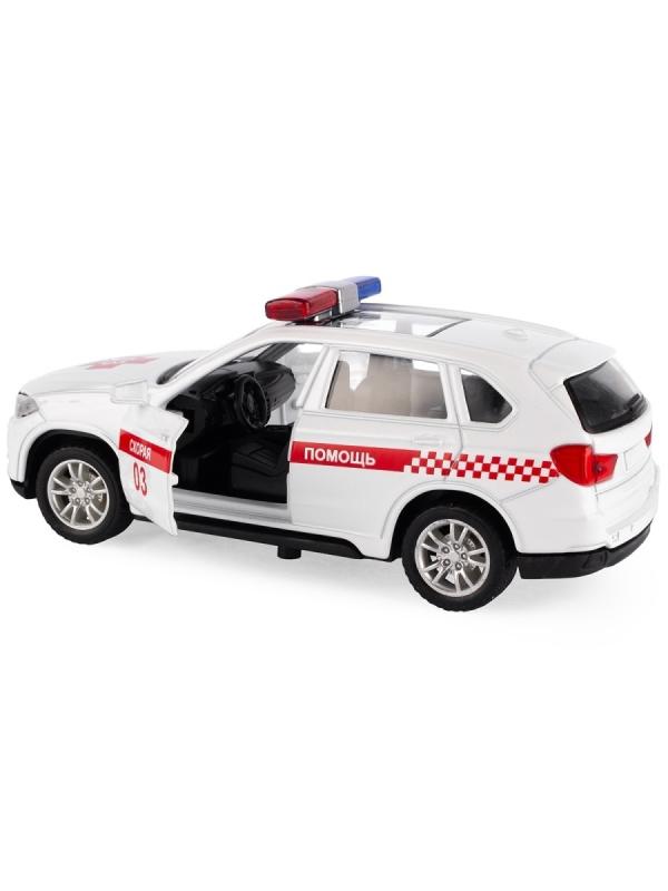 Металлическая машинка Model World 1:36 «BMW X5 / Audi Q7» HT44-10A свет и звук, инерционная / Микс