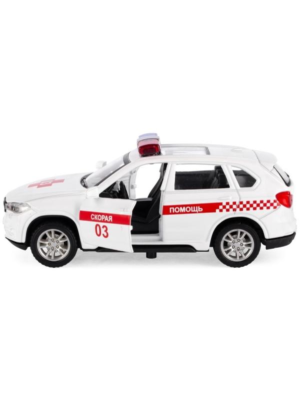 Металлическая машинка Model World 1:36 «BMW X5 / Audi Q7» HT44-10A свет и звук, инерционная / Микс