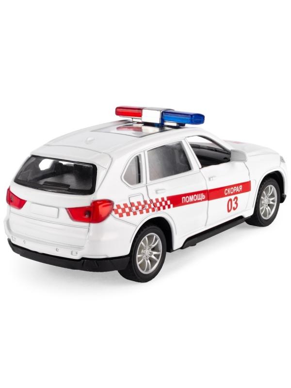 Металлическая машинка Model World 1:36 «BMW X5 / Audi Q7» HT44-10A свет и звук, инерционная / Микс
