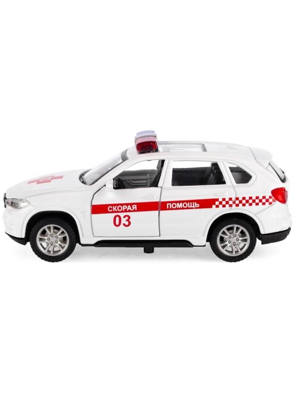 Металлическая машинка Model World 1:36 «BMW X5 / Audi Q7» HT44-10A свет и звук, инерционная / Микс