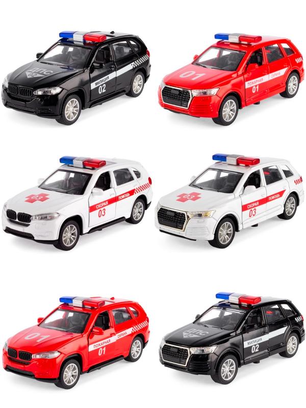 Металлическая машинка Model World 1:36 «BMW X5 / Audi Q7» HT44-10A свет и звук, инерционная / Микс