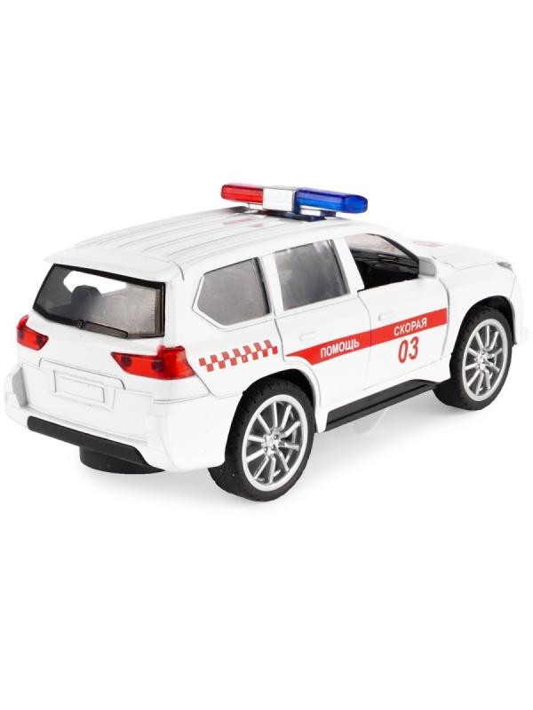 Металлическая машинка Die Cast 1:36 «Служебный Внедорожник Lexus / Toyota» 12 см. HT66-3A инерционная, свет, звук / Микс