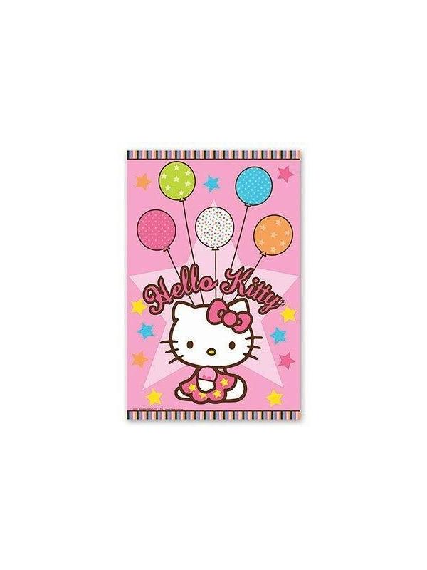 Товары для праздника Веселая Затея Скатерть полиэтиленовая Hello Kitty 1,4х2,6м