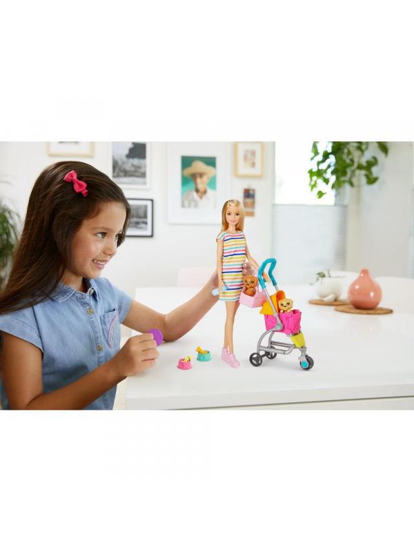 Игровой набор Mattel Barbie Барби с щенками в коляске
