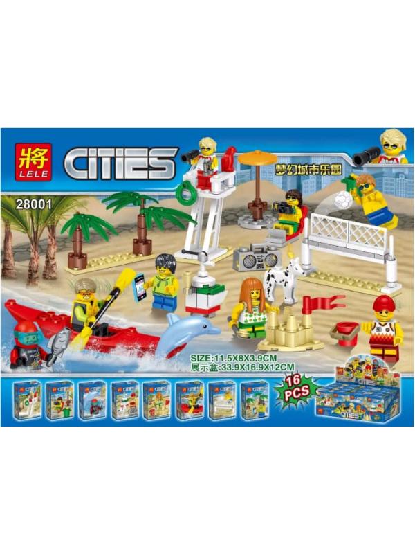 Набор Ll Сити «Пляж» 28001 (Совместимый с ЛЕГО), 8 фигурок в отдельных коробках