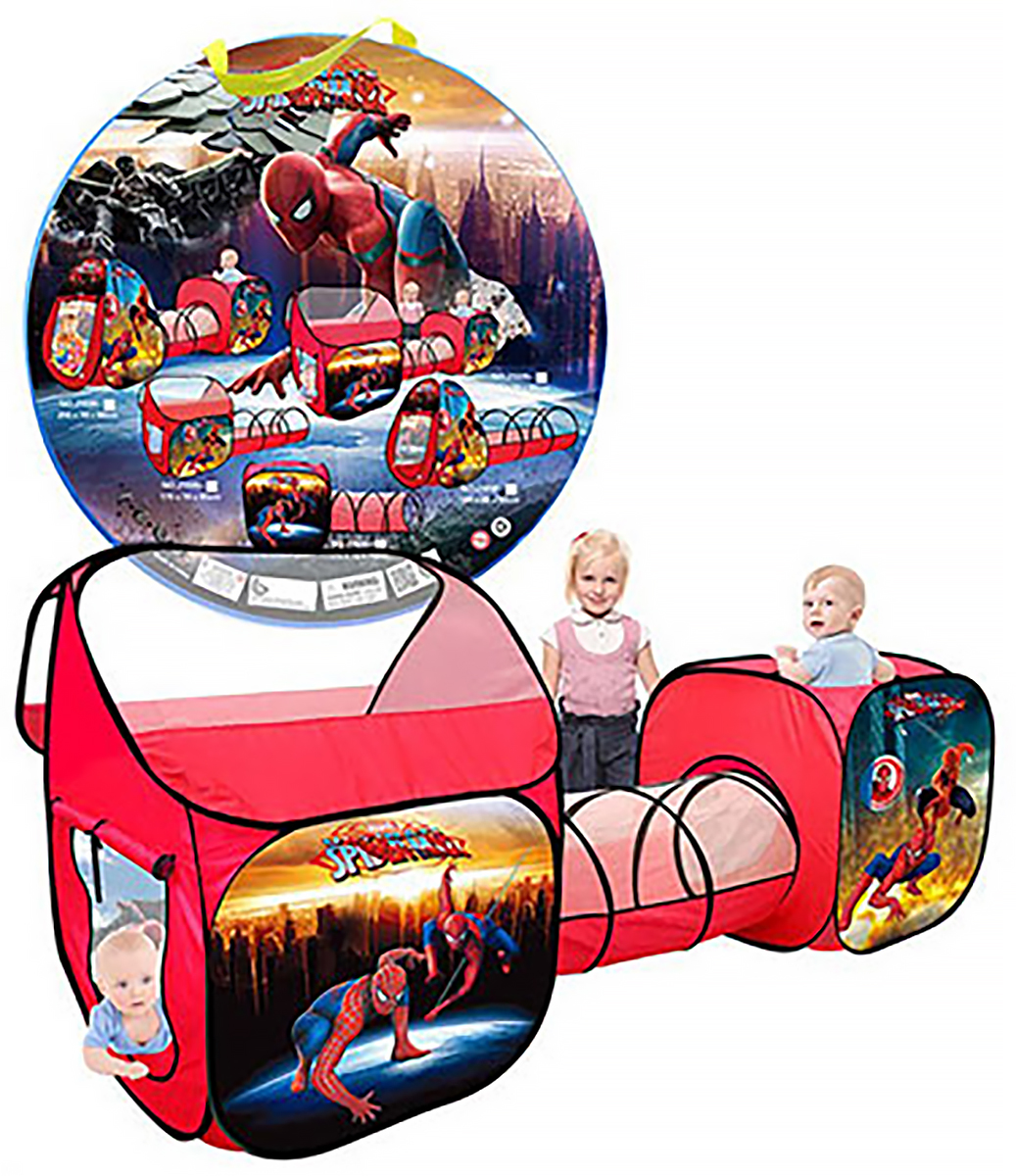 Детская игровая палатка c туннелем «Человек паук» J1035-2 / 255х70х95 см.