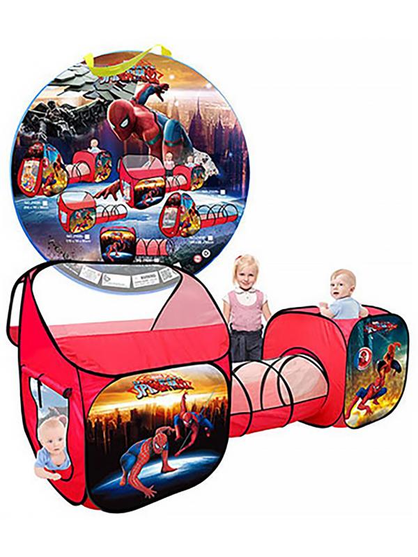 Детская игровая палатка c туннелем «Человек паук» J1035-2 / 255х70х95 см.