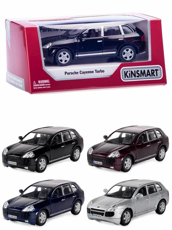 Металлическая машинка Kinsmart 1:38 «Porsche Cayenne Turbo» KT5075W, инерционная в коробке / Микс