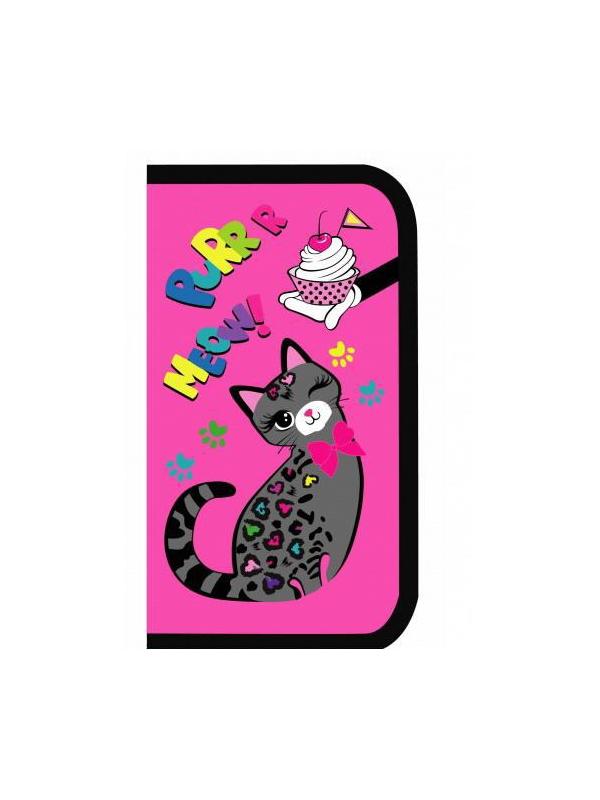 Пенал-книжка CENTRUM Мур-мяу, на молнии 19*11*1см.
