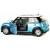Металлическая машинка Kinsmart 1:28 «Mini Cooper S (С принтом флага)» KT5059DF инерционная / Голубой