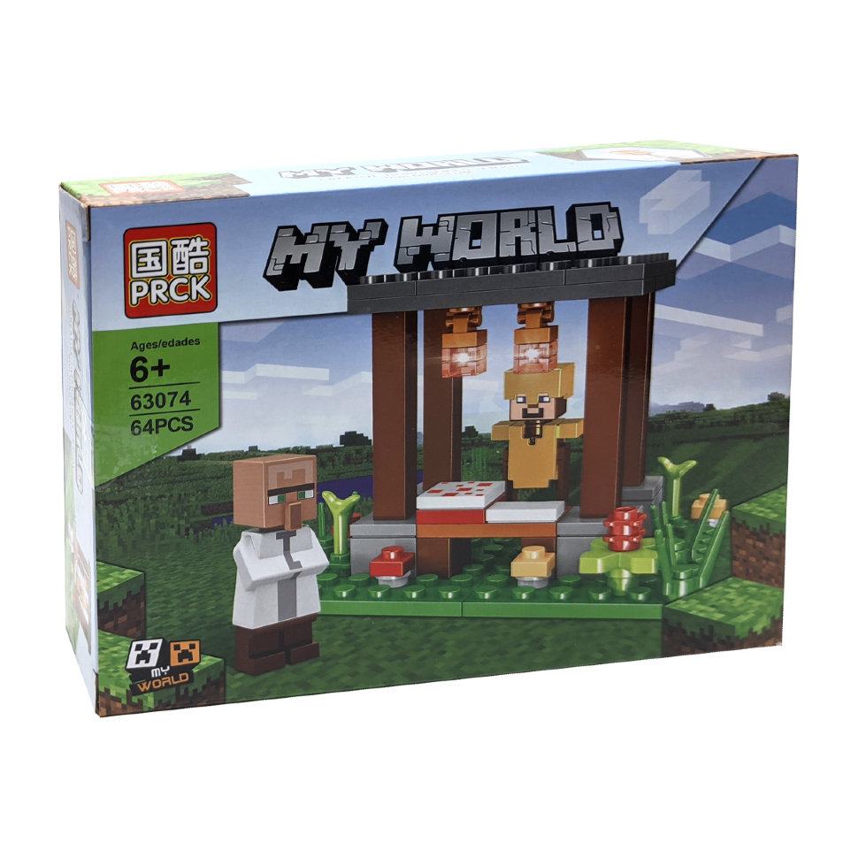 Конструктор PRCK My World «Домики Майнкрафт» 63074 Minecraft / набор 4 шт.