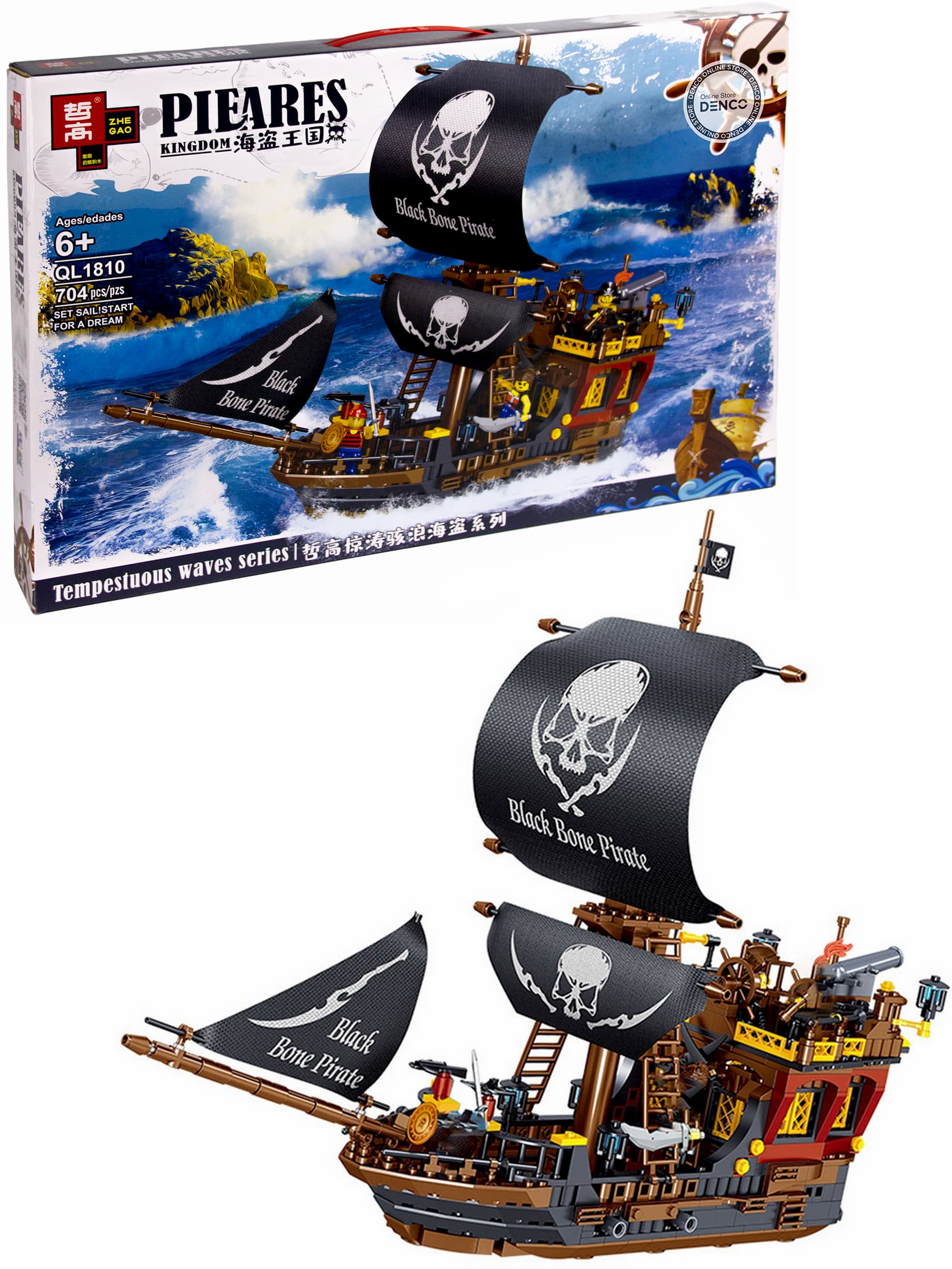 Конструктор Zhe Gao «Пиратский корабль» QL1810 (Pirates of the Caribbean) 704 детали