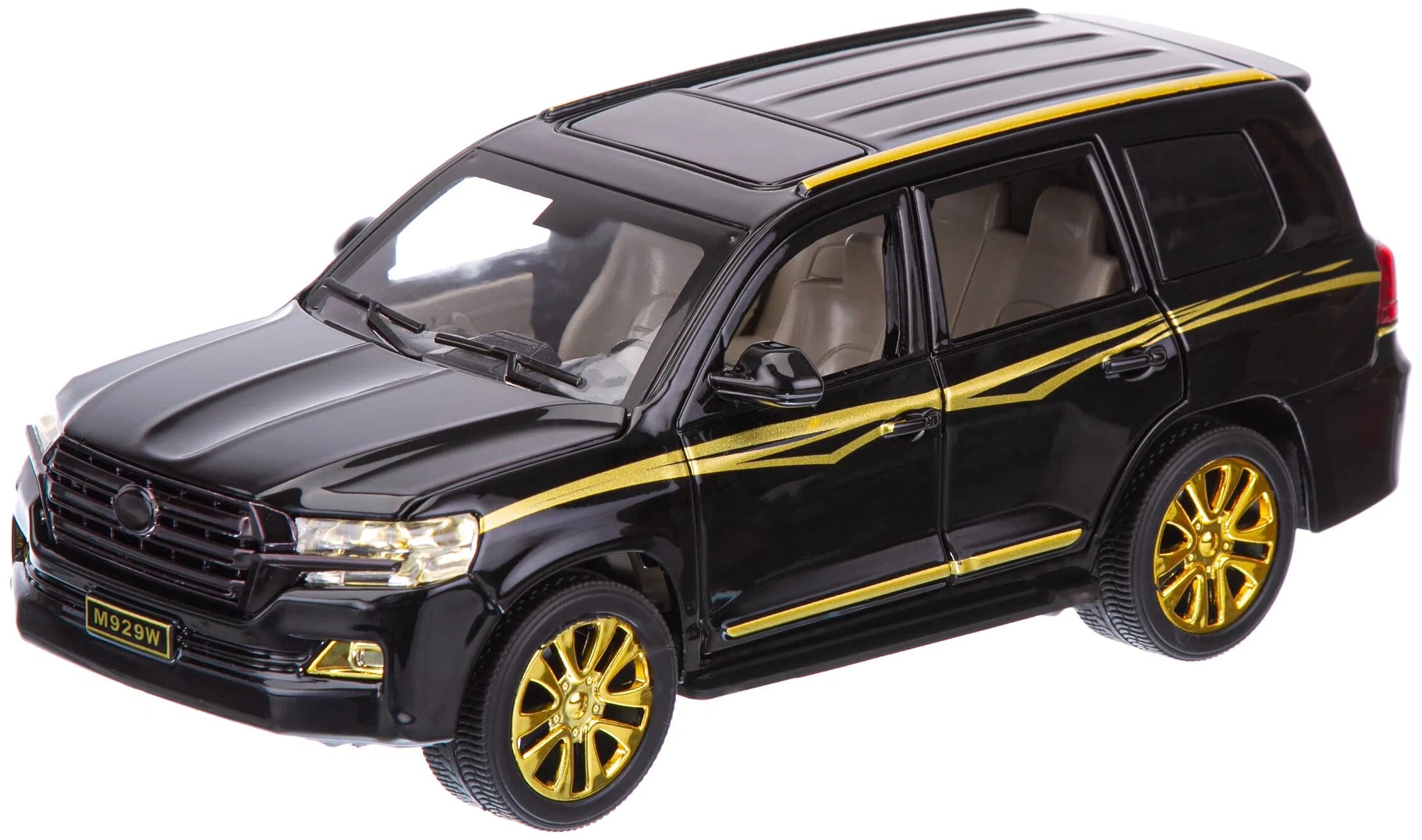 Металлическая машинка XLG 1:24 «Toyota Land Cruiser 200» 20 см. M929W-1 инерционная, свет, звук в коробке