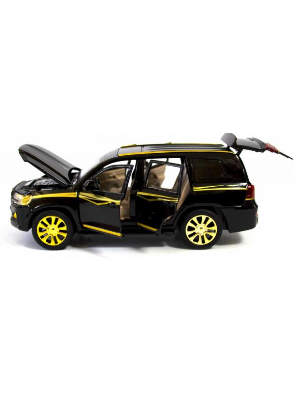 Металлическая машинка XLG 1:24 «Toyota Land Cruiser 200» 20 см. M929W-1 инерционная, свет, звук в коробке