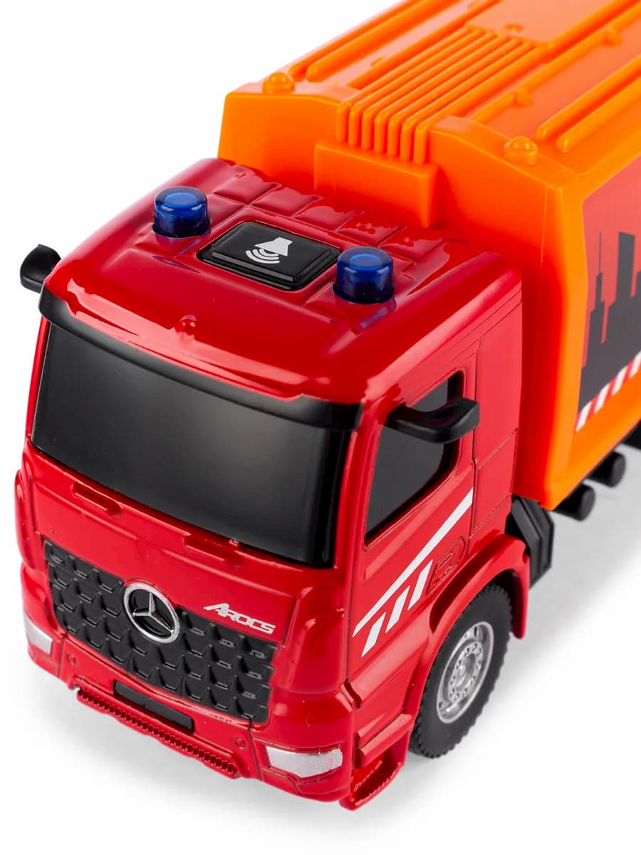 Машина инерционная Play Smart 1:50 «Mercedes-Benz Arocs: Мусоровоз» 6727 Автопарк, свет и звук / Микс