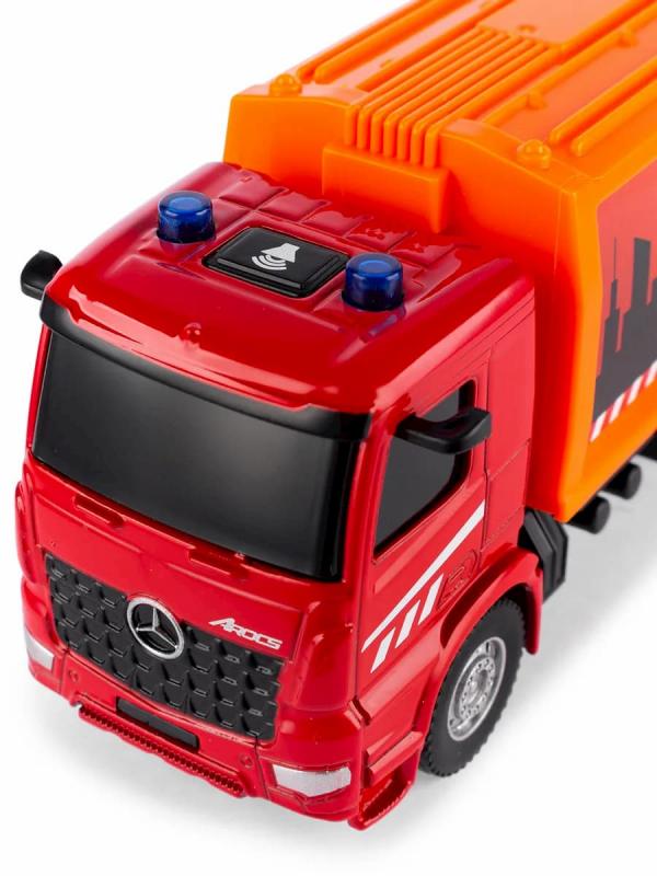 Машина инерционная Play Smart 1:50 «Mercedes-Benz Arocs: Мусоровоз» 6727 Автопарк, свет и звук / Микс