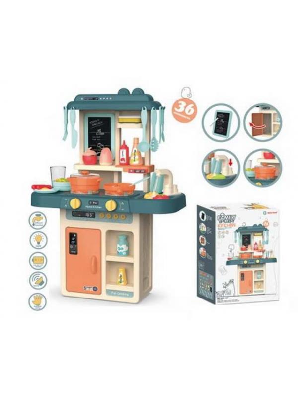 Детская игровая кухня  Beibe Good «Fashion Kitchen» 889-169, 36 предметов, высота 63 см. свет, звук, бежит вода из крана