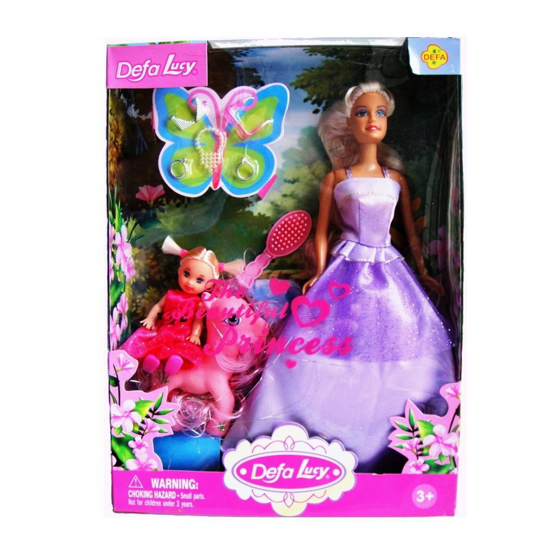 Кукла Defa Lucy Волшебный мир, в наборе с куколкой-дочкой на пони, высота кукол: 29 и 10 см