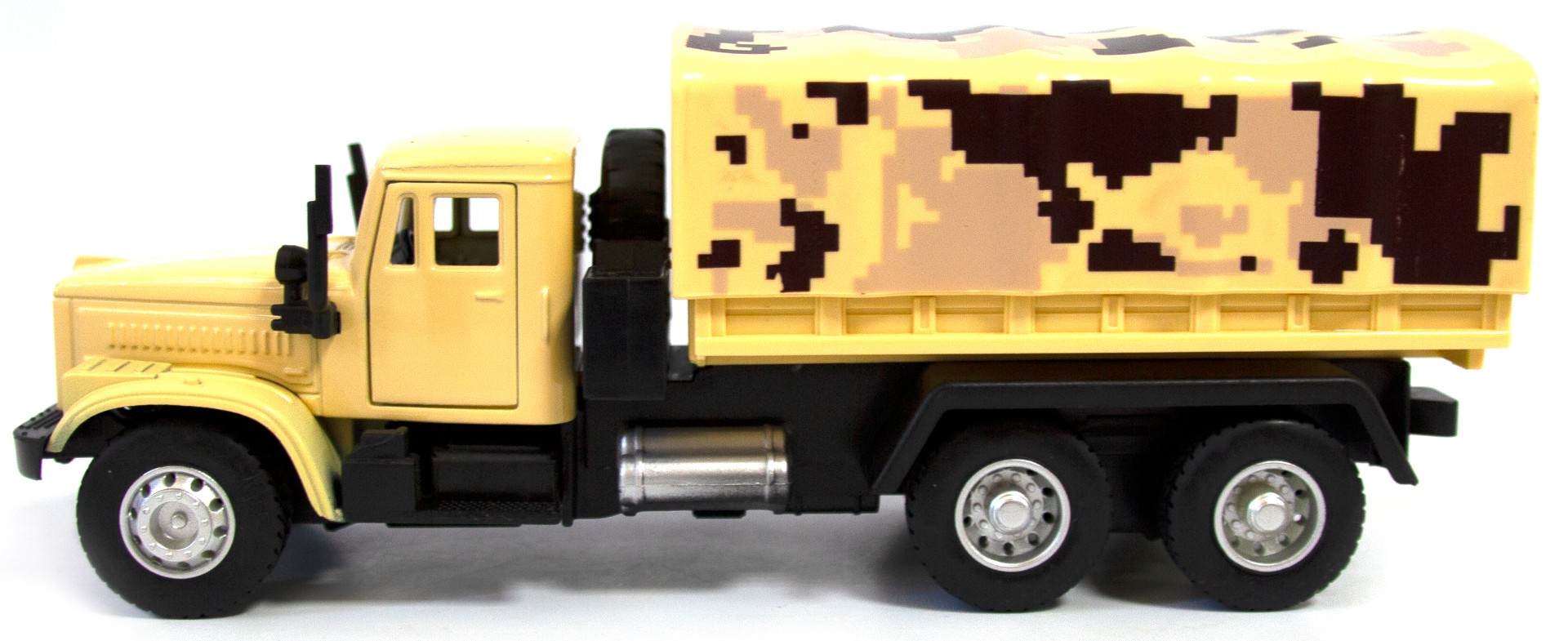 Металлическая машинка WGT Car 1:32 «Грузовик КРАЗ: Военный Фургон» 2217-10, Свет, Звук / Песочный хаки