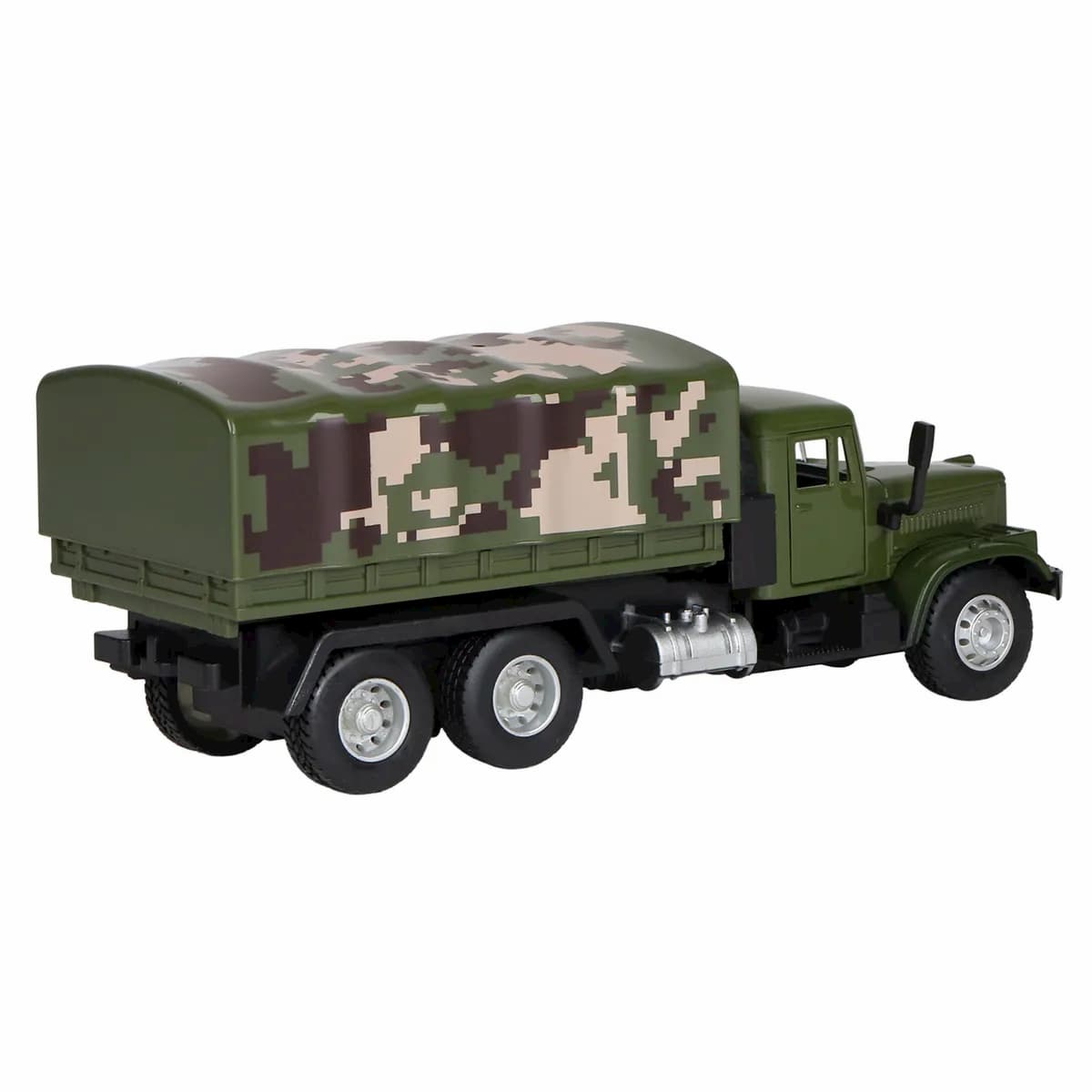 Металлическая машинка WGT Car 1:32 «Грузовик КРАЗ: Военный Фургон» 2217-10, Свет, Звук / Зеленый