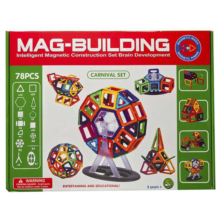 Магнитный конструктор MAG-BUILDING / 78 деталей